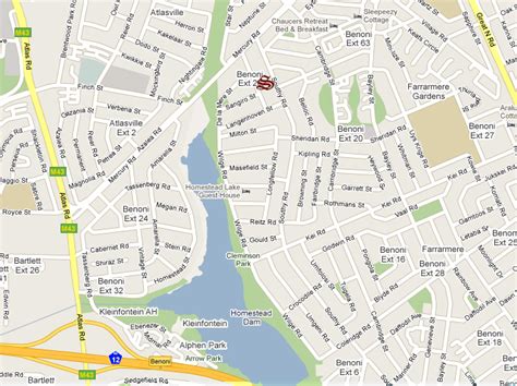 Benoni satellite map .